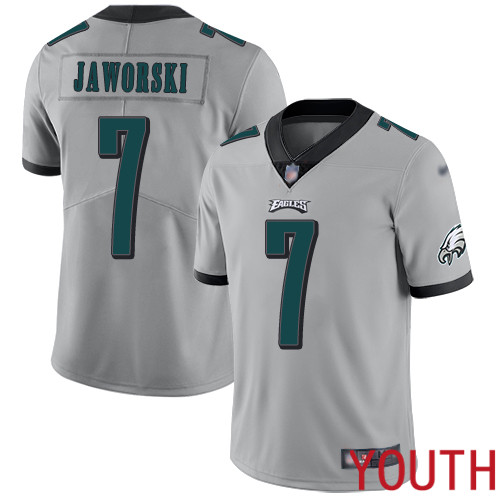 Youth Philadelphia Eagles #7 Ron Jaworski Limited Silver Inverted Legend NFL Jersey Football